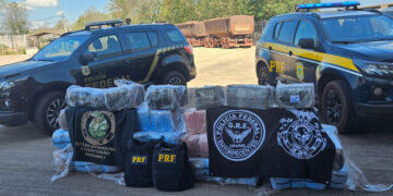 Caminhão com minério é flagrado com mais de 430 kg de drogas na BR-262
