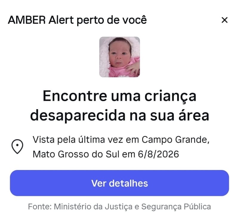 Ministério da Justiça entra na busca por Ayla e faz alerta nacional nas redes sociais