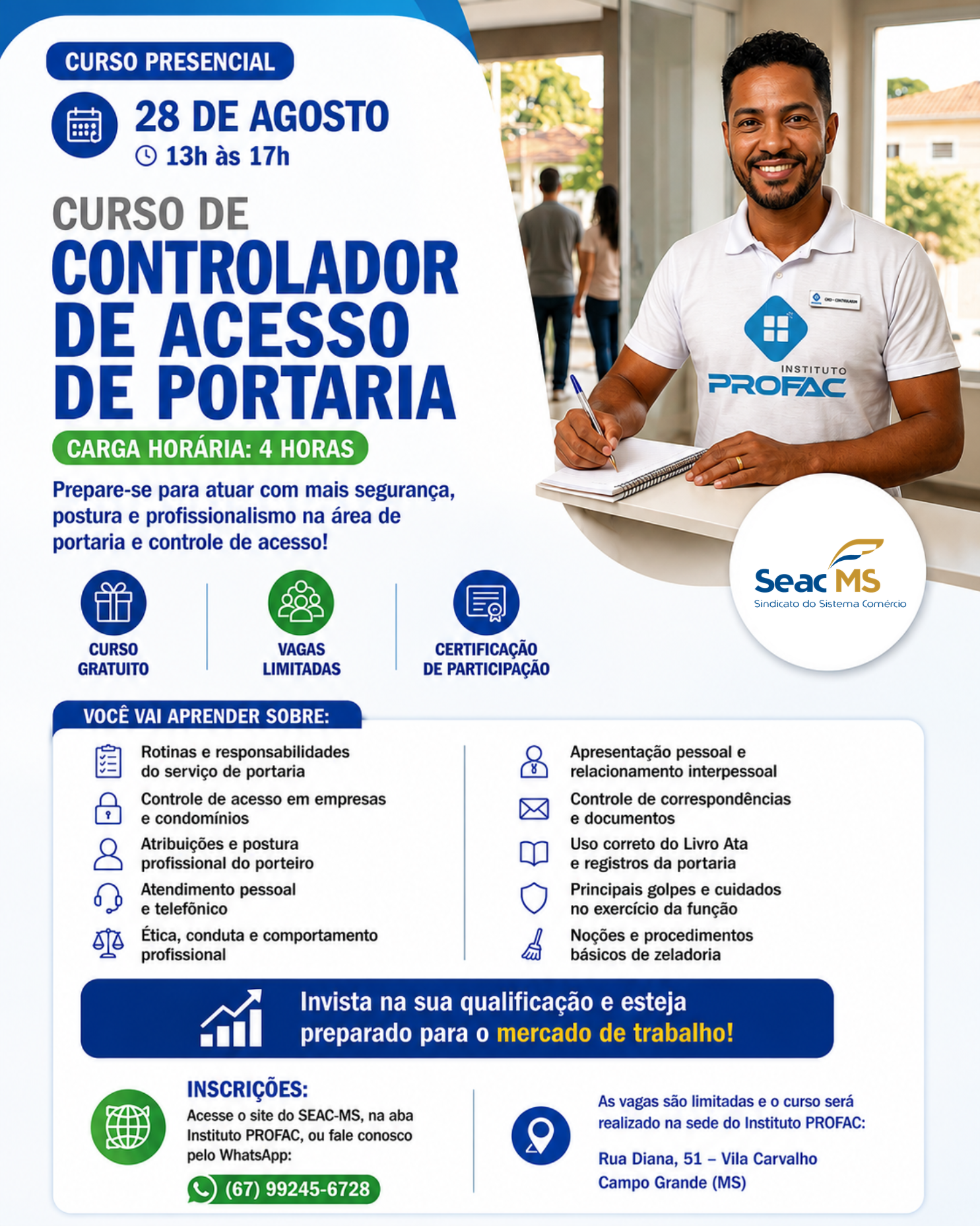 Cursos gratuitos já capacitaram mais de 700 pessoas em Campo Grande