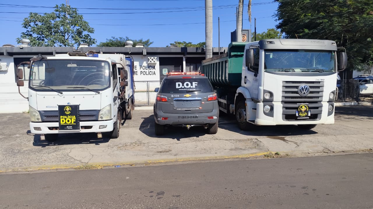 Trio é preso com caminhões roubados de pátio da Prefeitura