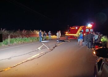 Motociclista morre após ser atropelado por veículo de grande porte na MS-278