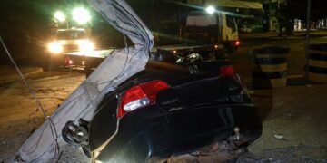 MS registra quatro batidas de veículos em postes em menos de 24 horas