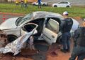 Homem morre após carro bater em muro e capotar na Avenida Guaicurus, em Campo Grande Homem morre após carro bater em muro e capotar na Avenida Guaicurus, em Campo Grande
