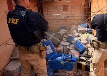Motorista abandona caminhão e tenta fugir, mas PRF encontra 3,2 toneladas de maconha