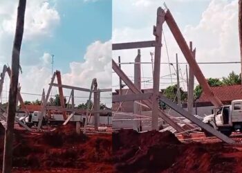 Vídeo: Obra desaba no Aero Rancho e equipes trabalham no resgate de vítimas Vídeo: Obra desaba no Aero Rancho e equipes trabalham no resgate de vítimas
