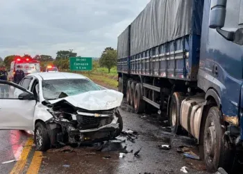 Viagem em família termina em tragédia e mulher morre em acidente na BR-060 Viagem em família termina em tragédia e mulher morre em acidente na BR-060