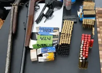 Violência doméstica termina com apreensão de três armas e munições no interior de MS Violência doméstica termina com apreensão de três armas e munições no interior de MS
