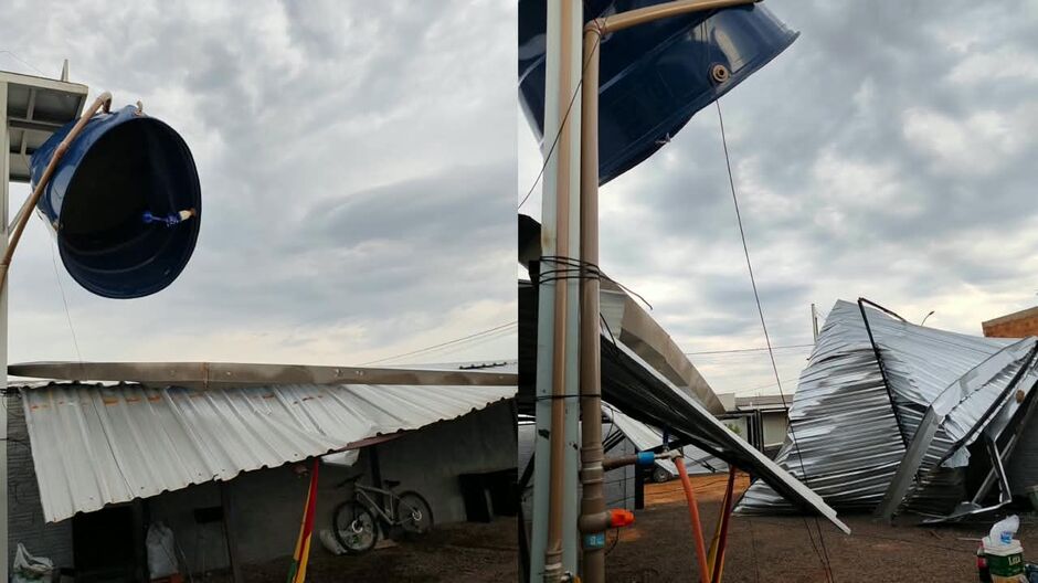 Ventania destrói cobertura de casa e causa prejuízo de mais de R$ 15 mil