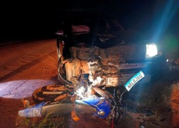 Motociclista morre após acidente com caminhonete na MS-141 Motociclista morre após acidente com caminhonete na MS-141