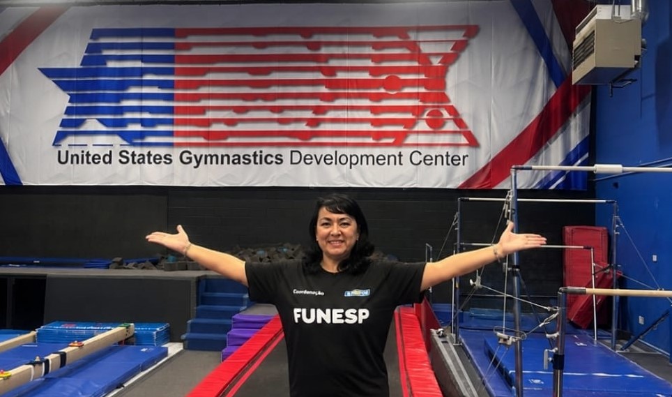 Profissional da Funesp participa de capacitação em ginástica nos Estados Unidos