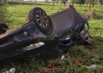 Homem é encontrado morto dentro de carro capotado na BR-376 Homem é encontrado morto dentro de carro capotado na BR-376