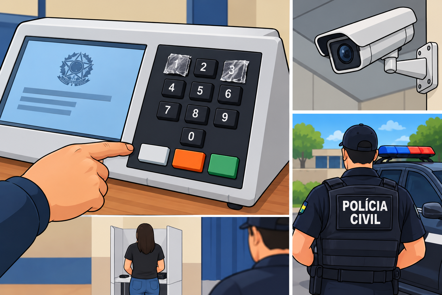 Urna fica sem teclas 1 e 3 após serem coladas e caso vai parar na polícia em MS